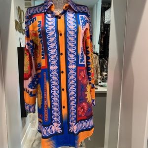 Colorful button up dress